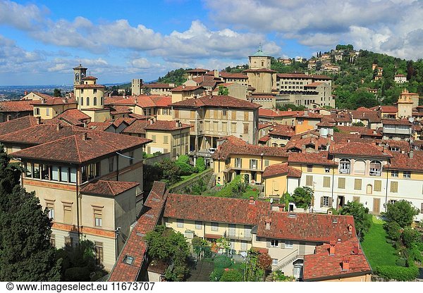 The Old Town of Bergamo Italy.
