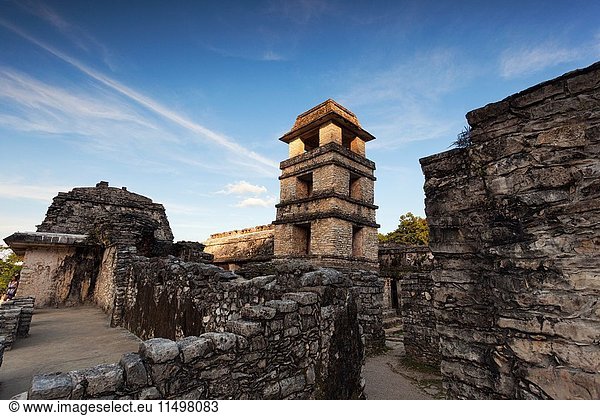 The Palace  Palenque archeological site  Palenque National Park  Chiapas  Mexico.