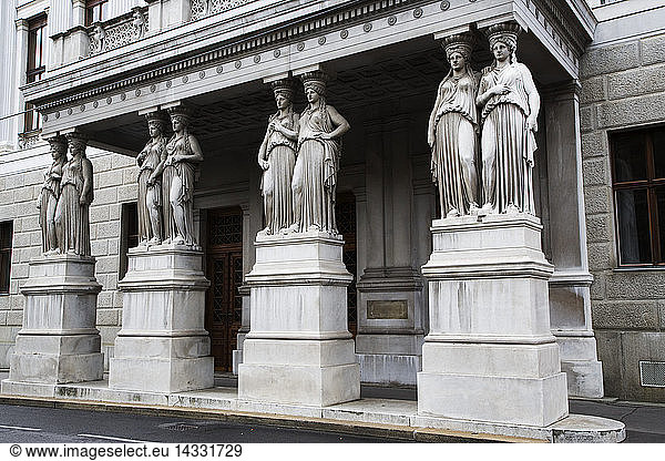 The Parlament  Caryatids  Vienna  Austria  Europe