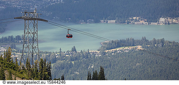 The Peak 2 Peak gondola on Whistler Blackcomb links the two mountain together.