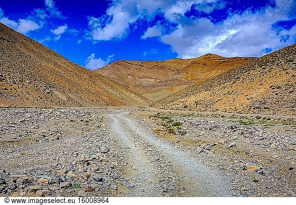 The piste from Tamtetoucht to Msemrir in southern Morocco  north Africa.