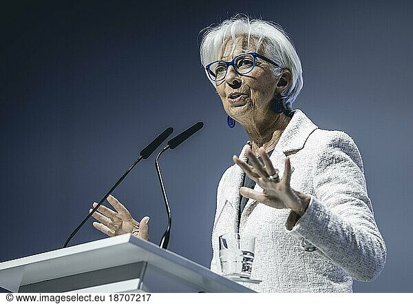 The President of the European Central Bank  Christine Lagarde  at the Sparkassentag. Hanover  01.06.2023.  Hanover  Germany  Europe