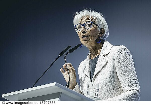 The President of the European Central Bank  Christine Lagarde  at the Sparkassentag. Hanover  01.06.2023.  Hanover  Germany  Europe
