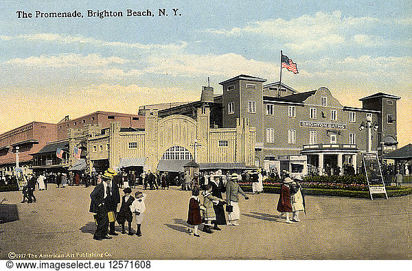 The Promenade  Brighton Beach  New York  1916. Artist: Unknown