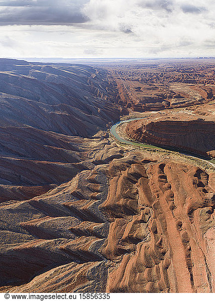 The Raplee Anticline  unique Geology aerial in southern Utah