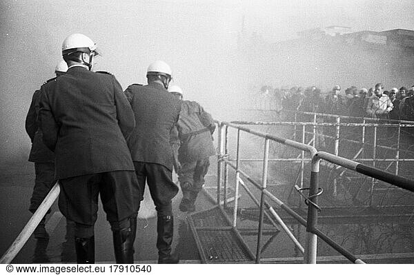 The right-wing radical NPD's campaign for the federal election met with protests from democratic organisations almost everywhere  here in Münster in 1969  the counter-demonstrators were subjected to police water hoses and also had to fight off smoke bombs  Germany  Europe