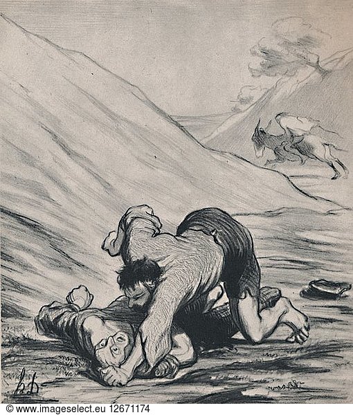 The Robbers and the Donkey  c.1860s  (1946). Artist: Honore Daumier.