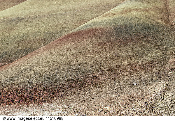 The rock formations and coloured surfaces of the hillsides of the John Day Fossil Beds National Monument  Painted Hills.