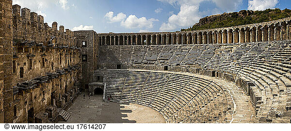 The Roman amphitheatre at Aspendos  near Antalya  Turkey.; Aspendos  Anatolia  Turkey.
