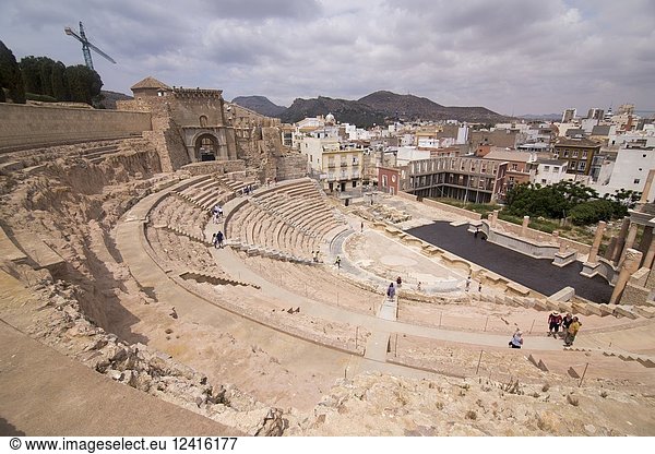 The Roman Theatre in Cartagena,  Spain on June 4,  2017.