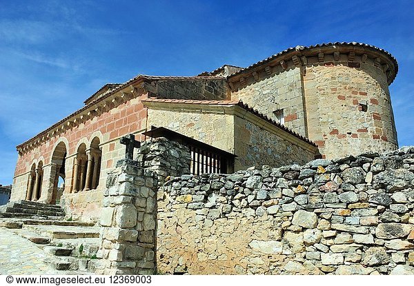 The Romanesque church of San Juan Degollado  XIIth century. Jodra del Pinar town  Guadalajara province  Spain