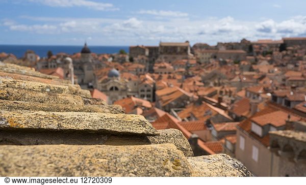 The rooftops of Dubrovnik's Old Town  Dubrovnik  Croatia  Europe.