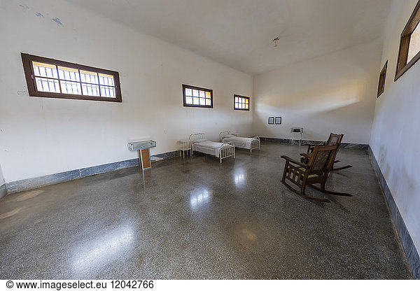 The room in Presidio Modelo where Fidel Castro and his brother Raul were imprisoned  Isla de la Juventud  Cuba  West Indies  Central America