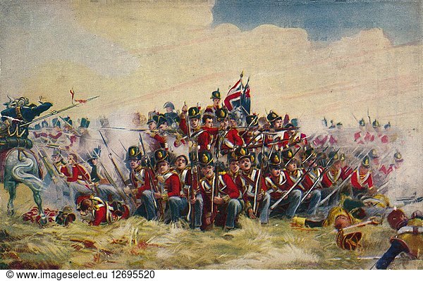 The Royal Scots. The Square at Quatre Bras  1815  (1939). Artist: Unknown.
