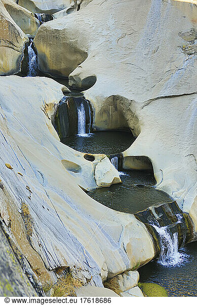 The Seven Teacups waterfalls in the Sierra Nevada Mountains.