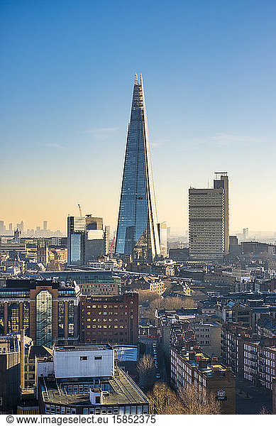 The Shard skyscraper in the London Borough of Southwark  designed by architect Renzo Piano. London  England  United Kingdom