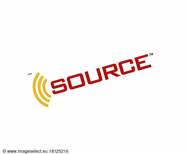 The Source Einzelhandel  er The Source Einzelhandel  er  gedrehtes Logo  Weißer Hintergrund