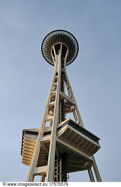 The space needle posing for sunset light.