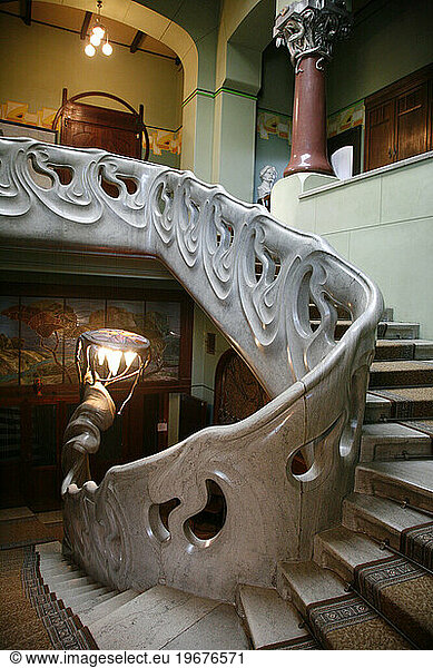 The staircase at Gorky house museum  Moscow  Russia.