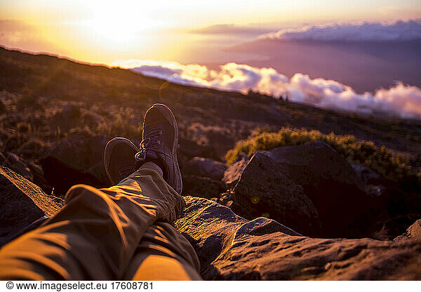 The sunset from the top of Haleakala crater.