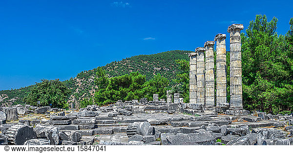 The Temple of Athena Polias in the Ancient Priene  Turkey