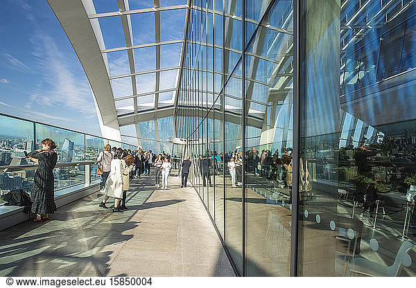 The terrace of the sky garden in city of London