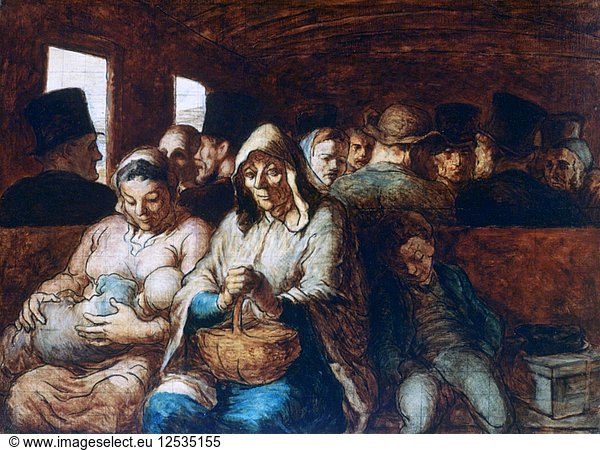 The Third Class Carriage  c1863-1865. Artist: Honoré Daumier
