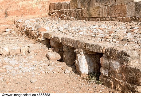 The Tomb Temple of the Sacred Goats  Caesarea Philippi  220 CE The bones of goats were buried in the rectangular niches seen here Hermon Stream Nature reserve and Archaeological Park Banias Golan Heights Israel