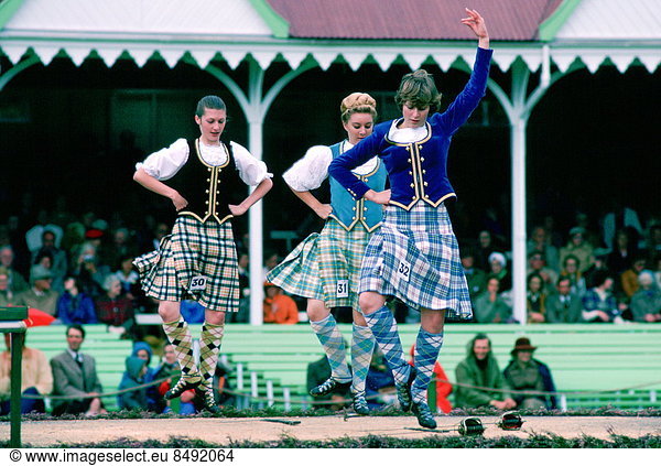 The traditional sword dance at the Braemar Games highland gathering in Scotland.