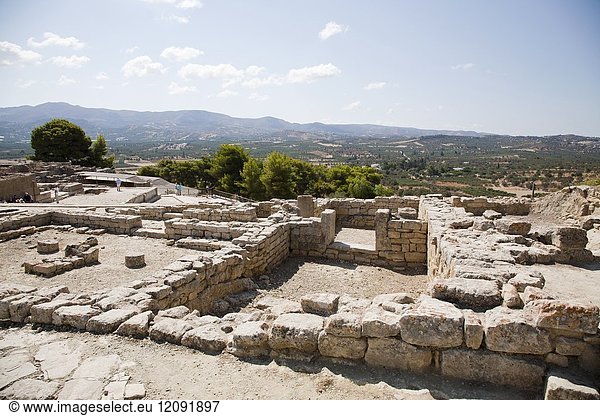 The upper court  Festos  archeological area  Crete island  Greece  Europe.