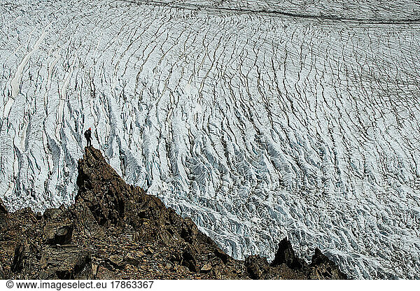 the view of Glacier Piedras Blancas  a hanging glacier in Patago