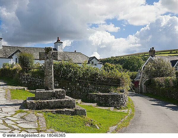 The village of Sheepstor in Dartmoor National Park  Devon  England  United Kingdom  Europe