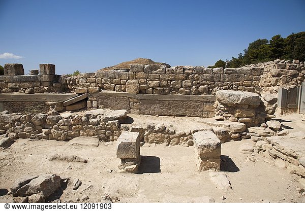 The west wing  Festos  archeological area  Crete island  Greece  Europe.