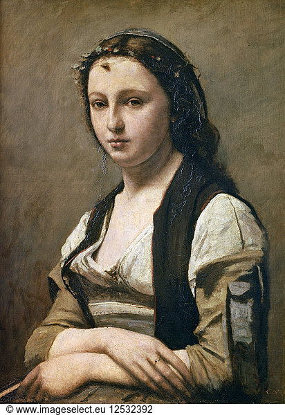 The Woman with the Pearl  c1842. Artist: Jean-Baptiste-Camille Corot