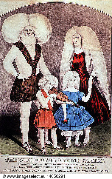 The Wonderful Lucasie Albino Family  1857