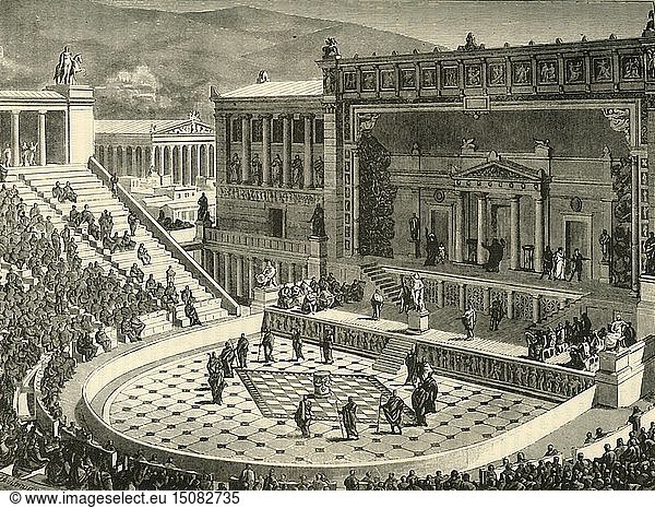 Theater des Dionysos in Athen  1890. Schöpfer: Unbekannt.