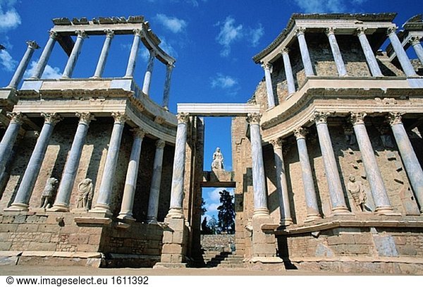 Theater in der alten römischen Stadt Emerita Augusta. Merida. Spanien
