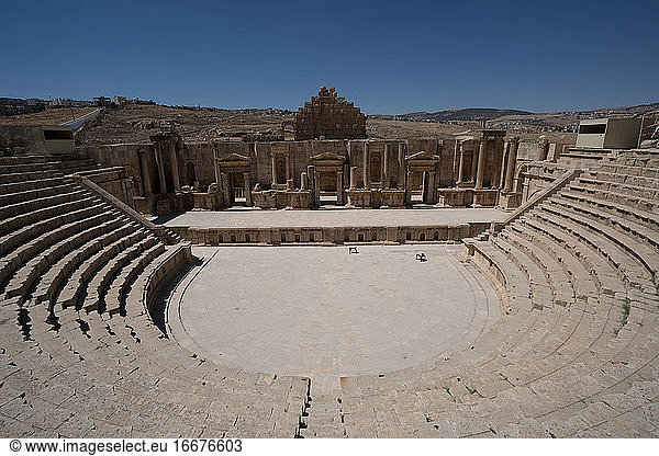 Theater in der antiken römischen Stadt Gerasa  Jerash  Jordanien