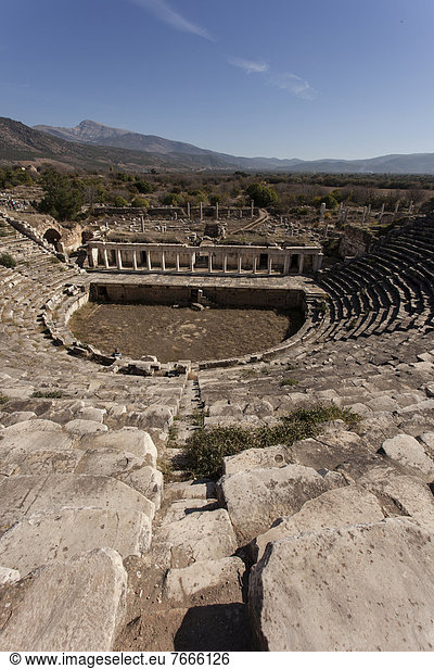 Theater in der antiken Stadt Aphrodisias heutige Stadt Geyre Türkei