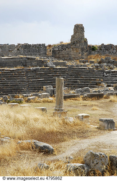 Theater in der Ruinenstadt Xanthos  UNESCO Weltkulturerbe  Letoon bei Fethiye  lykische Küste  Provinz Antalya  Mittelmeer  Türkei  Eurasien