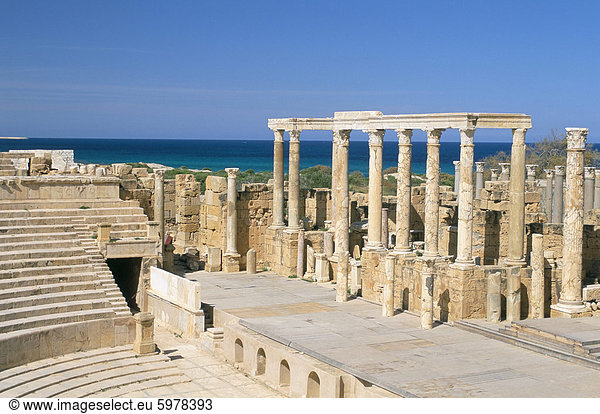 Theater  Leptis Magna  UNESCO Weltkulturerbe  Tripolitanien  Libyen  Nordafrika  Afrika