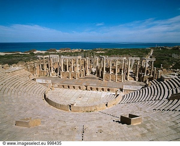 Theater  römische Ruinen von Leptis Magna. Libyen