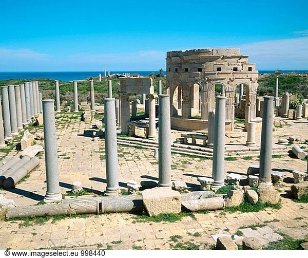 Theater  römische Ruinen von Leptis Magna. Libyen