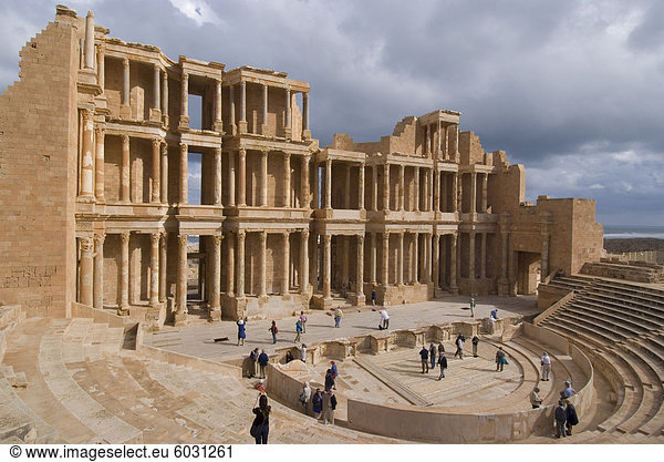 Theater  römische Website von Sabratha  UNESCO World Heritage Site  Libyen  Nordafrika  Afrika