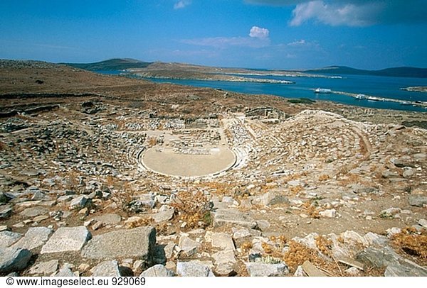 Theater Ruinen. Delos  Kykladen-Inseln. Griechenland