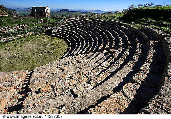 Theatre  Archaeological area  Morgantina  Sicily  Italy