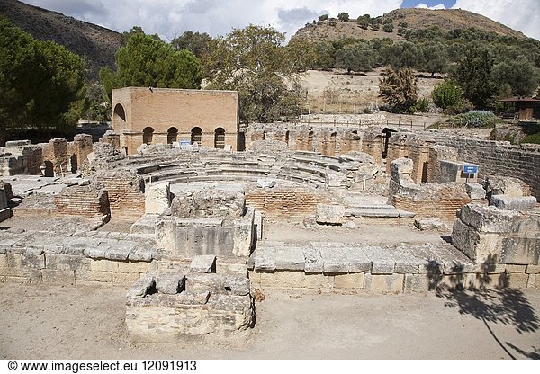 Theatre  archaeological site of Gortyna  Crete island  Greece  Europe.