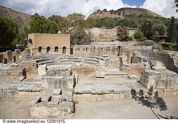 Theatre  archaeological site of Gortyna  Crete island  Greece  Europe.