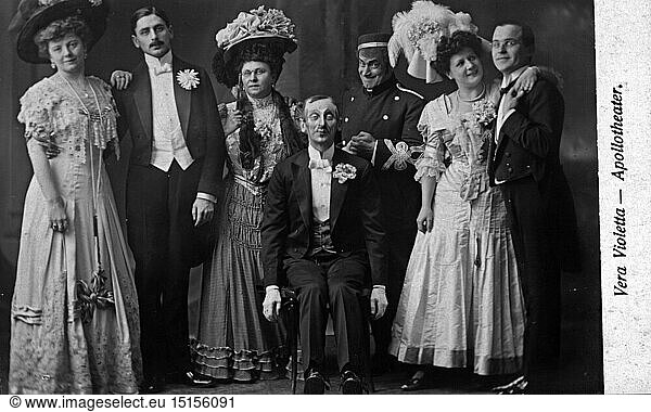 theatre / theater  operetta  'Vera Violetta'  by Edmund Eysler (1874 - 1949)  libretto: Louis Stein  actor  Apollotheater  Vienna  picture postcard  1909