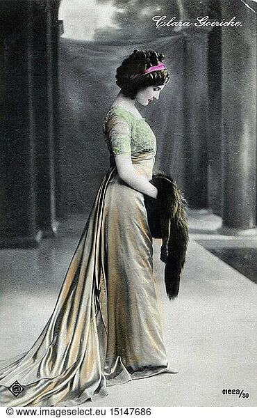 theatre / theater  turn of the century  Clara Goericke  coloured picture postcard  Vienna  1910